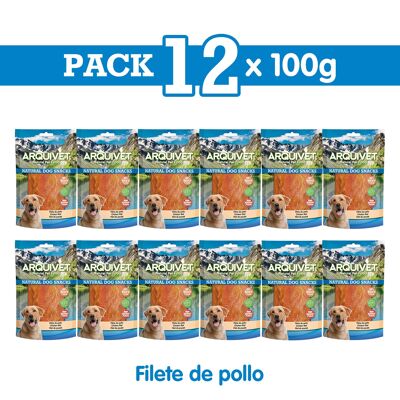 Pack 12 Snacks Filete de pollo 100 g