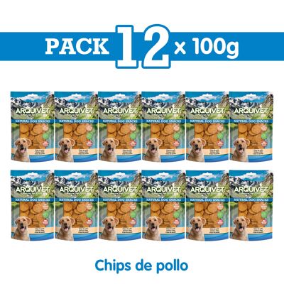 Pack 12 Snacks Chips de pollo 100 g