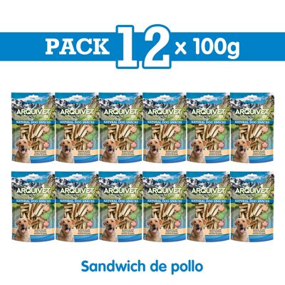 Pack 12 Snacks Sandwich de pollo 100 g