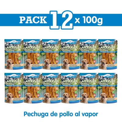 Pack 12 Snacks Pollo con patata dulce 100 g