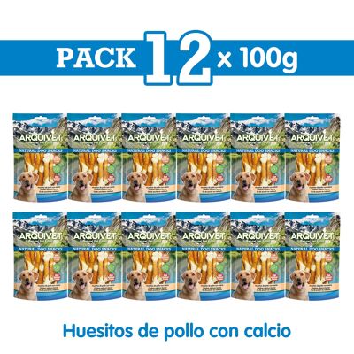 Pack 12 Snacks Huesitos de pollo con calcio 100 g