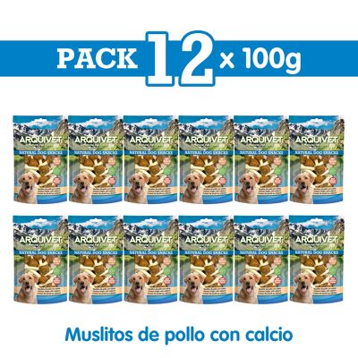 Pack 12 Snacks Muslitos de pollo con calcio 100 g