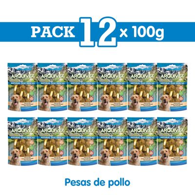 Pack 12 Snacks pesas de pollo 100 g