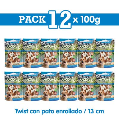 Pack 12 Snacks Huesitos de pato con calcio 100 g