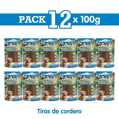 Pack 12 Snacks Tiras de cordero 100 g