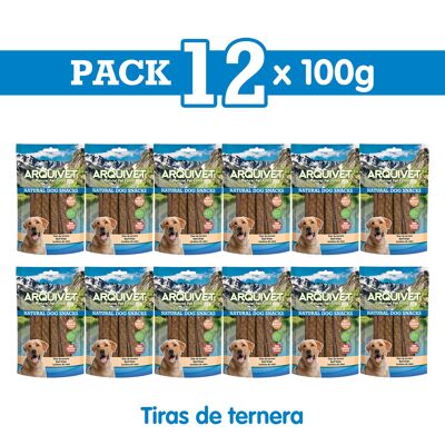 Pack 12 Snacks Tiras de ternera 100 g