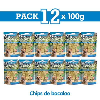 Pack 12 Snacks chips de bacalao 100 g