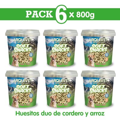 Pack  6 Huesitos duo cordero y arroz 800 gr