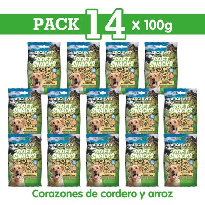 Pack 14 Corazones de cordero y arroz 100gr
