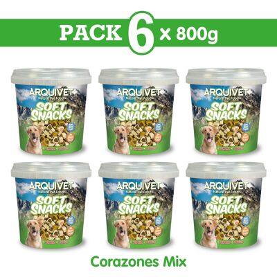 Pack  6 Corazones mix 800 gr