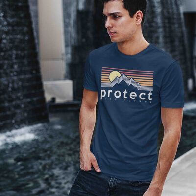 Mens Navy Protect the future 100% Organic Cotton T-shirt