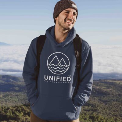 Mens Navy Unified For Conservation 100% Organic Hoodie