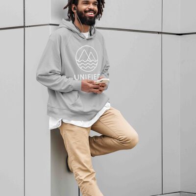 Mens Grey Unified For Conservation 100% Organic Hoodie