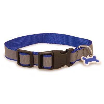Collar perro reflectante azul - 1 x 15/22 cm