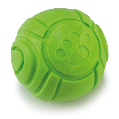 Bola dental verde con huellas