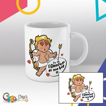 Mug blanc, Cupidon