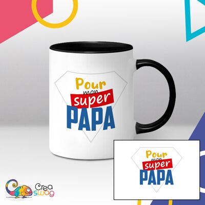 Mug blanc et noir, Pour mon super papa