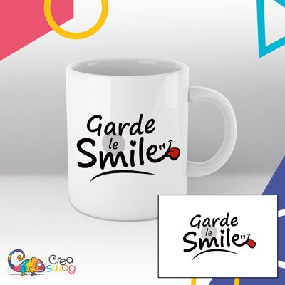 Mug blanc, Garde le smile