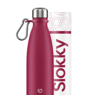 MATTE PINK BOTTLE & CARABINER - 500 ML ⎜ thermos flask • insulated drinking flask • weedable flask • stainless steel thermos flask