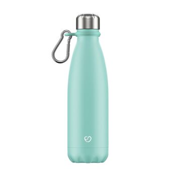 BOUTEILLE ET MOUSQUETON VERT PASTEL - 500ML ⎜ bouteille écologique • bouteille thermos réutilisable • bouteille d'eau durable • bouteille isotherme 3