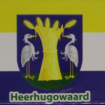 Kühlschrankmagnet Flagge mit Wappen Heerhugowaard