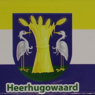 Kühlschrankmagnet Flagge mit Wappen Heerhugowaard