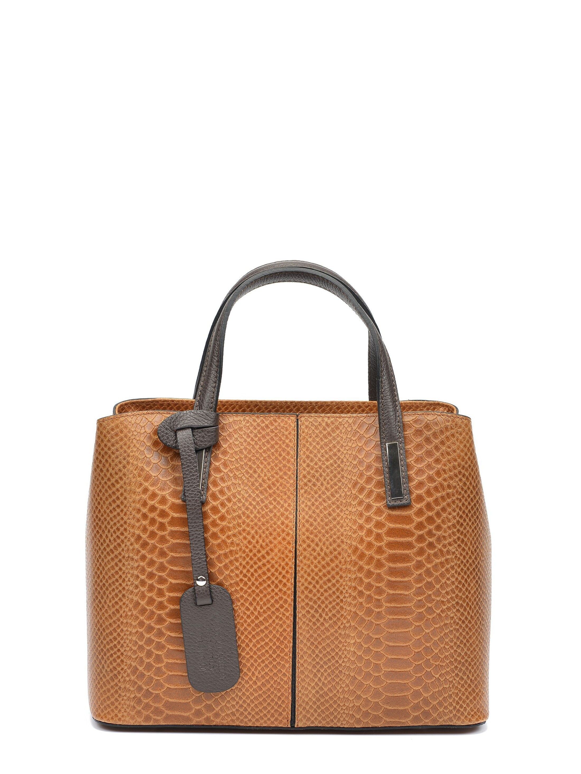 SS22 RM 8067_COGNAC_Borsa con manico superiore