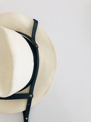 Hat Bag "Paris" : porte chapeau en cuir noir et chaine argent 8