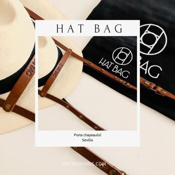 Hat Bag  “Sevilla” : porte chapeau en cuir marron clair 2