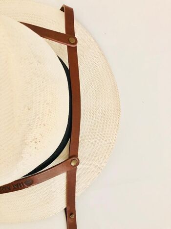 Hat Bag  “Sevilla” : porte chapeau en cuir marron clair 6