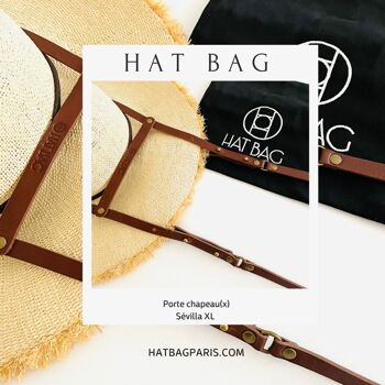 Hat Bag “Sevilla XL” : porte chapeau en cuir marron clair (pour grands chapeaux) 2