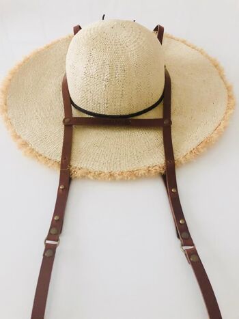Hat Bag “Sevilla XL” : porte chapeau en cuir marron clair (pour grands chapeaux) 4