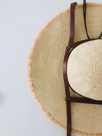 Hat Bag “Sevilla XL” : porte chapeau en cuir marron clair (pour grands chapeaux) 5