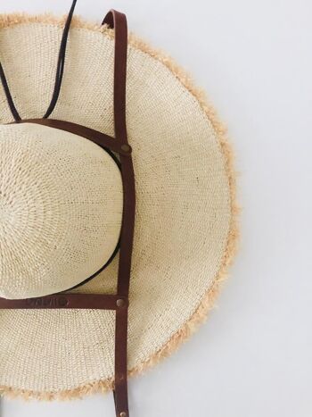 Hat Bag “Sevilla XL” : porte chapeau en cuir marron clair (pour grands chapeaux) 6