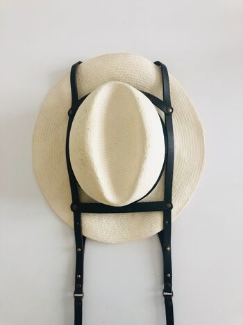 Hat Bag “Barcelona” : porte chapeau en cuir marron "Chocolat" 3