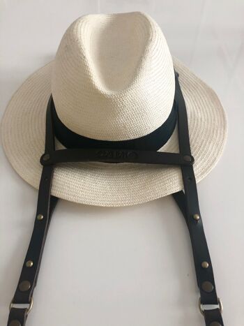 Hat Bag “Barcelona” : porte chapeau en cuir marron "Chocolat" 4