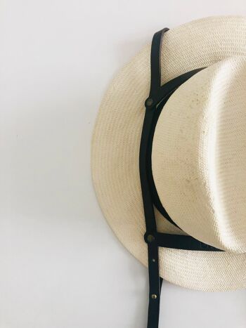Hat Bag “Barcelona” : porte chapeau en cuir marron "Chocolat" 5