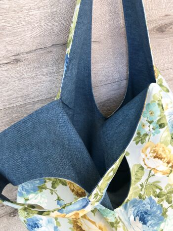 LARGE REVERSIBLE Bag-denim Origami Bag-double Tote Bag-beach 