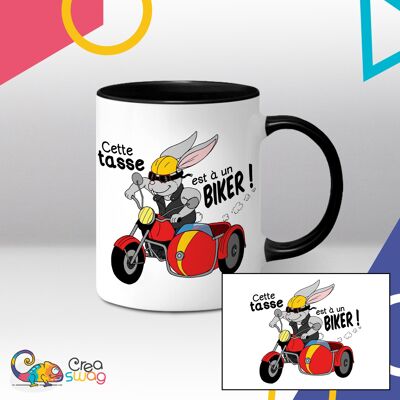 Mug blanc et noir, Cette tasse est à un biker