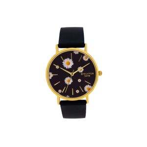 MONTRE MARGUERITES NOIR ET OR AVEC 5ATM 1F714N