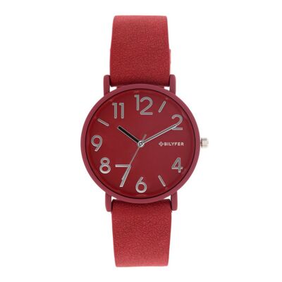 UNICOLOR WATCH 12 NUMBERS INTERIOR LEATHER STRAP 1F676GR
