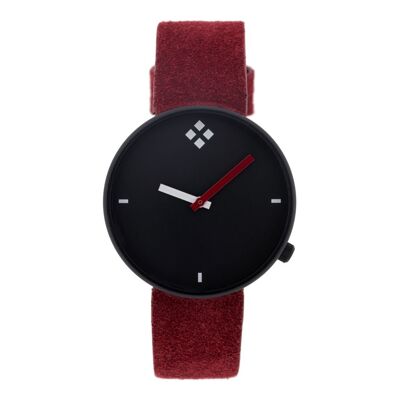 MONTRE BLACK BOX BRACELET CUIR BILYFER LOGO ROUGE GRENAT 1F677GR