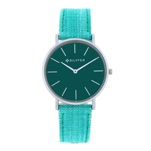 RELOJ IKAT CORREA PIEL ALGODON&SEDA CAJA 36MM VERDE 1F685VO