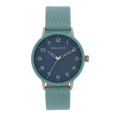 WATCH CASE 38 MM BEZEL COLOR INTERIOR STRAP BLUE LEATHER 1F687AZ