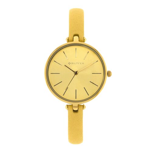 RELOJ CAJA 33 MM Y CORREA PIEL 8 MM AMARILLO 1F688AM