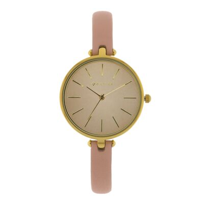 33 MM CASE AND 8 MM PINK LEATHER STRAP WATCH 1F688R