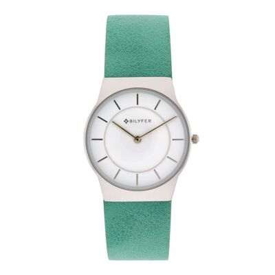 32MM INTEGRATED LEATHER WATCH 2 LEVELS GREEN 1F690V