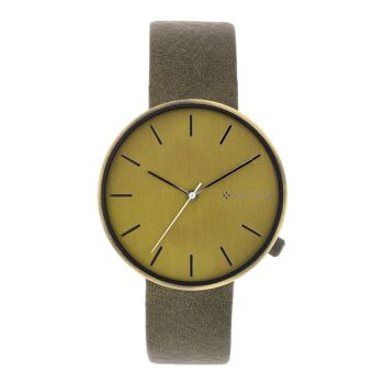 MONTRE 38MM BOÎTIER OR VIEILLI BRACELET INTÉRIEUR EN CUIR 1F697D