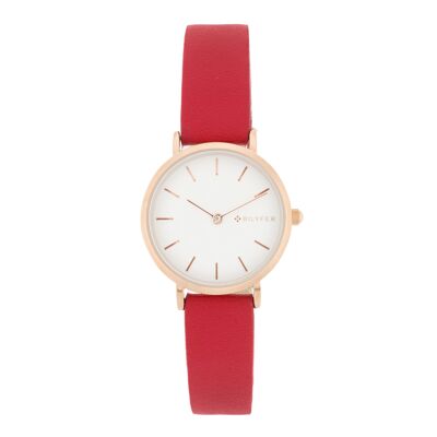 Bilyfer montre mini boitier 27mm rouge avec or 1F706CU