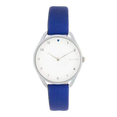 Bilyfer watch with zirconia at 12 o'clock 33mm case interior leather strap 1F707AZ